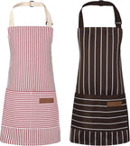 2 Pack Stripes Kids Apron, Kids Cooking Aprons by XLSXEXCL