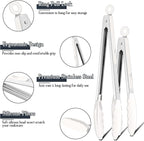TeamFar Kitchen Tongs, Heat Resistant Silicone Tongs, Locking Design & - Image 3