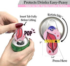 Soda Can Tab Opener Mini Soda Can Cover Easy Tab Opener and Drink Protector - Image 2