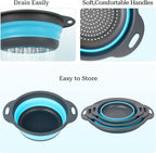 Collapsible Colander 3-Pack Set Space-Saving Foldable Kitchen Strainer - Image 4