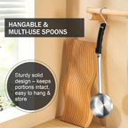 6 Ounce Solid Stainless Steel Portion Control Ladle Spoon -2Pcs Pizza Sauce - Image 3