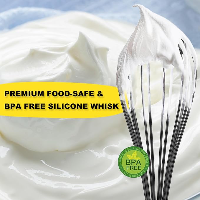 NileHome Silicone Whisk 10" Kitchen Whisk Kitchen Wisk Wire Whisks - Image 5