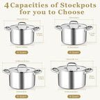 Leonyo Stainless Steel Stock Pot, 8 Quart Stock Pot - Image 9