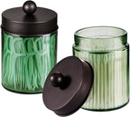 3 Pack Apothecary Jar Canisters Bathroom Vanity Organizer - Image 2