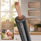 Flexzion Marble Rolling Pin Heavy Nonstick Stone Dough Roller - Image 4