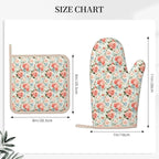 Oven Mitts and Pot Holders Rose Flower Vintage Botanical Silicone Kitchen - Image 3