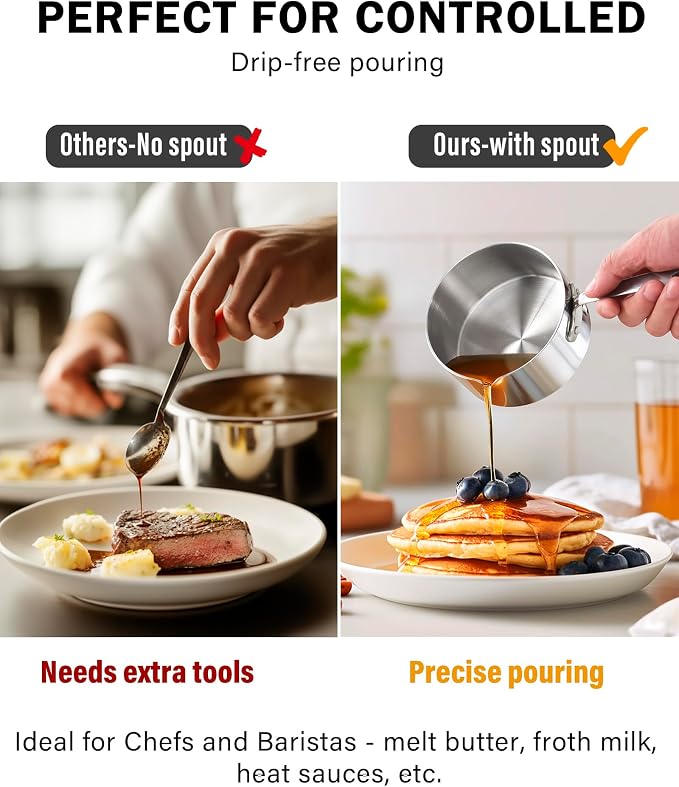 Cooks Standard Stainless Steel Butter Warmer Pot Set, 0.15/0.29/0.46/0.68 QT - Image 5