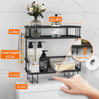 Godboat Bathroom Organizers, 2-Tier Over Toilet Storage, Floating Shelves - Image 3