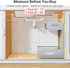 Under Sink Organizer, 2 Pack 2 Tier Pull Out Under Cabinet Organizer Shelf - Image 2