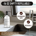 Sunrise Premium 2 Pack Clear Glass Soap Dispenser 16 OZ - Image 2
