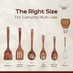 7 Pcs Teak Wooden Kitchen Utensils – Handcrafted Wooden Cooking Utensils Set - Image 3
