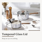 CAROTE1.5Qt & 3Qt Stainless Steel Saucepan Set, Triple Ply Stainless Steel Pot - Image 5