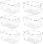 YIHONG 6 Pack Clear Pantry Organizer Bins, Plastic Containers by YIHONG