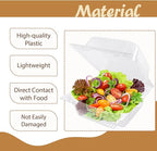 Jizvxe 300 Pcs Clear Plastic Take out Containers, Square Hinged Takeout Tray - Image 3