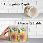 Sunddo Sunflower Utensil Holder, 6.7" Large Utensil Crock, Ceramic Cooking - Image 4