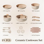 CAROTE Nonstick Pots and Pans Set, Cookware Set Detachable Handle, RV Cookware - Image 2