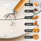 TEEVEA Danish Dough Whisk Stainless Steel Wooden Handle - Image 8