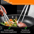 12-Inch 2-in-1 Kitchen Tongs Set, Round & Curved Stainless Steel BBQ Tongs - Image 4