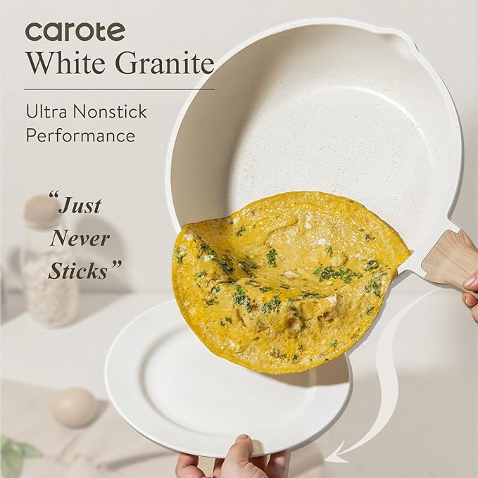 CAROTE Non Stick Frying Pan Skillet, Egg Pan Omelet Pans, Granite Cookware PFOA - Image 3