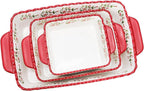 Coloch 3 Pack Ceramic Baking Dishes, Rectangular Bakeware Set Hand-painted - Image 4