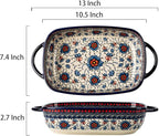 Vintage Style Pottery Bakeware Ceramic Casserole Dish Baking Pan Lasagna Pans - Image 2