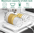 Dish Drying Rack, Dish Racks for Kitchen Counter, Metal Dish Drainer - Image 2