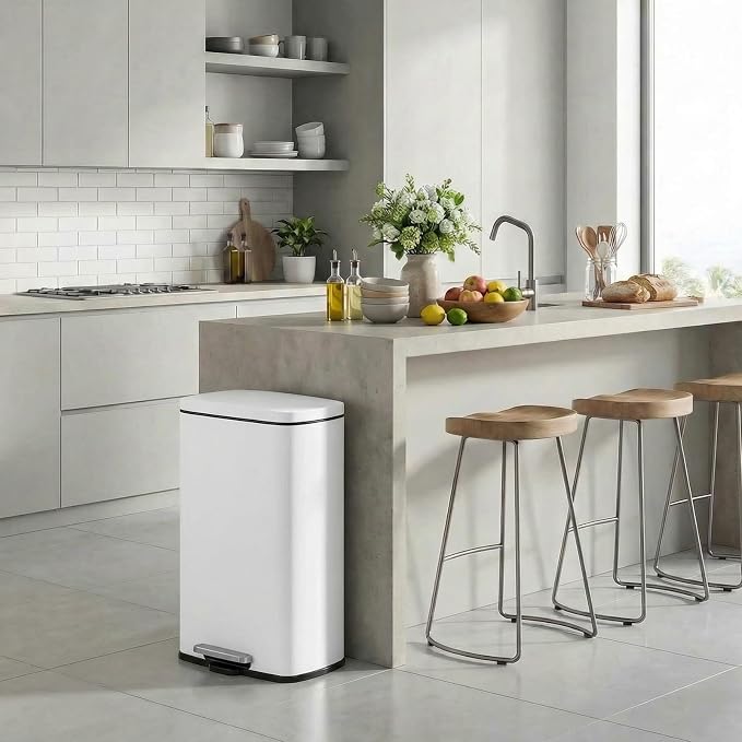 13.2 Gal Kitchen Trash Can, 50L Recycling or Garbage Bin, Brushed Stainless - Image 7