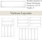 STORi SimpleSort 6-Piece Stackable Clear Drawer Organizer Set | 12" x 3" x 2" - Image 5