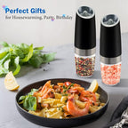 Gravity Electric Salt and Pepper Grinder Set, Battery Powered LED Light One - Image 5