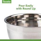 Tovolo Large Stainless Steel Mixing Bowl 5 Quart Metal Mixing Bowl - Image 4