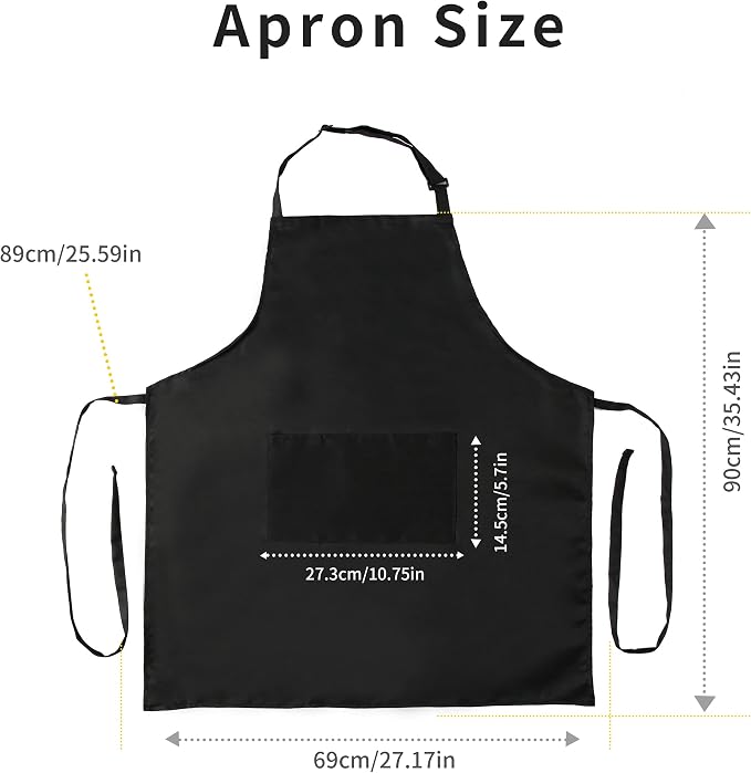 Tosewever 2 Pack Adjustable Bib Apron, Waterdrop Resistant Aprons - Image 7