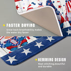 Giwawa 4th of July Gnomes Dish Drying Mat 16x18 inch Patriotic Elf Usa Stars - Image 3