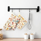 Fall Silicone Oven Mitts Pan Mats Set of 2, Heat Resistant Gloves Potholder - Image 6