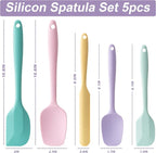 Silicone Spatula Set, 5 Piece Food Grade Rubber Spatulas - Image 2