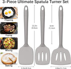 Coukre 3 Pack Silicone Spatula Set, High Heat Resistant, Fish Spatula, Solid & - Image 2