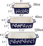 AVLA 3 Pack Ceramic Bakeware Set Porcelain Rectangular Baking Dish Lasagna Pans - Image 2