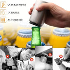 Premium Automatic Beer Bottle Opener, No Damage to Caps, Portable Push Down and - Image 4