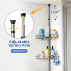 HAMITOR Shower Caddy Tension Pole: 4-Tier Corner Rustproof Bathroom Organizer - Image 4