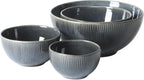 Gibson Elite Sandy Pines 4 Piece Nesting Bowl Set, 7” & 9” Round Stoneware Bowls by GibsonHomewares