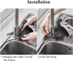UNIKON 2 Pack Sink Caddy Sponge Holder Organizer, Hanging Kitchen Adjustable - Image 6