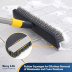 Yocada Floor Scrub Brush Telescopic Handle 2 in 1 Scrape Brush Stiff Bristle - Image 3
