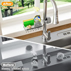 LONIN Stainless Steel Kitchen Sink Organizer Caddy – Over Faucet Sponge & Brush - Image 2
