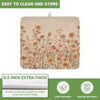 Fall Floral Dish Drying Mat for Kitchen Counter 16 x 18 Inch Autumn Sunflower - Image 5