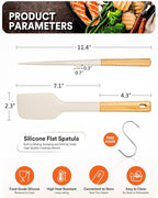 Silicone Heavy-Duty Spatula, Sturdy Bpa-Free Matte Silicone, Wooden Handle - Image 2
