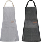 Tosewever 2 Pieces Kitchen Cooking Aprons, Cotton Polyester Blend Adjustable by Tosewever