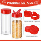 Zhehao 24 Pieces Plastic Spice Containers Plastic Spice Bottles Clear Reusable - Image 5