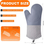 Silicone Oven Mitts, Heat Resistant Oven Gloves - Image 2