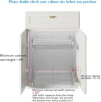 DINDON 2 Tier Pull Out Cabinet Organizer, Double Tier Wire Basket Slide Out - Image 4