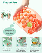 Silicone Ice Cube Molds 2 Pack, Round Ice Cube Tray Silicone - Image 3