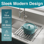 COOL-ANGLE Aluminum Roll Up Dish Drying Rack Over The Sink, 17.7" x 13.4" - Image 3